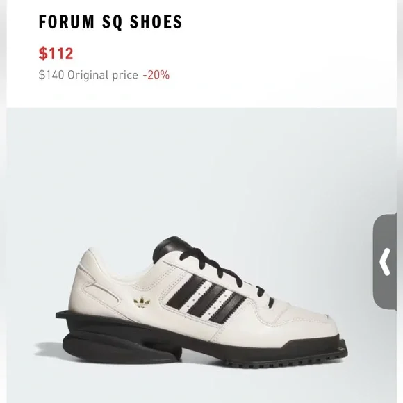 adidas White Leather Low-Top Sneakers with Black Midsole - Picture 11 of 11